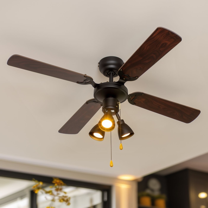 ZEVENTI - Ventilador de techo ZURRIOLA 3xGU10/50W/230V