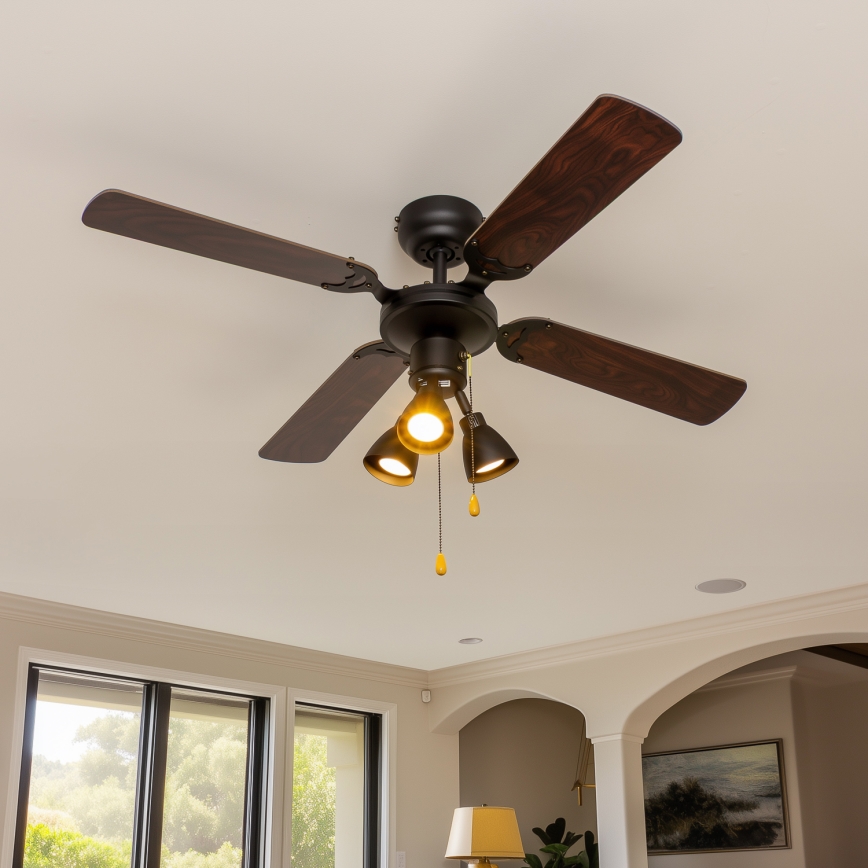 ZEVENTI - Ventilador de techo ZURRIOLA 3xGU10/50W/230V