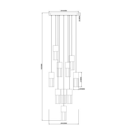 Zuma Line - Lámpara colgante LED con cable LED/50W/230V dorada
