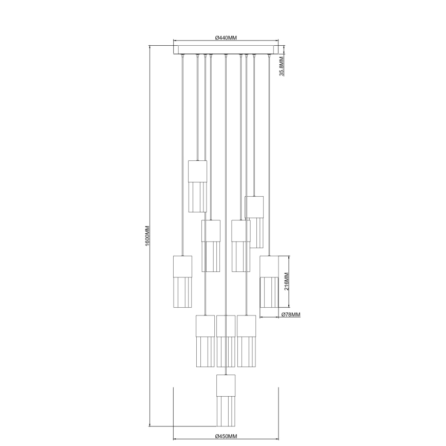 Zuma Line - Lámpara colgante LED con cable LED/50W/230V dorada