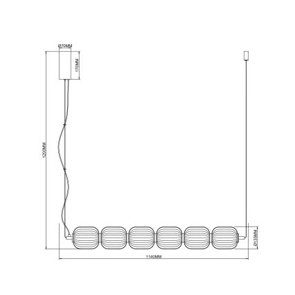 Zuma Line - Lámpara colgante LED con cable LED/50W/230V dorada