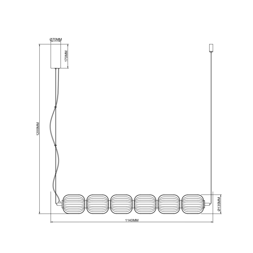 Zuma Line - Lámpara colgante LED con cable LED/50W/230V dorada