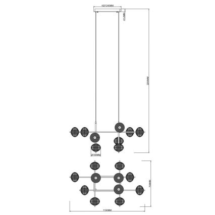 Zuma Line - Lámpara colgante LED con cable LED/63W/230V dorada