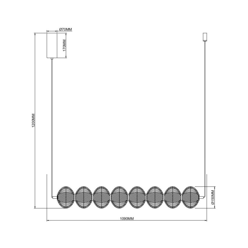 Zuma Line - Lámpara colgante LED con cable LED/50W/230V dorada