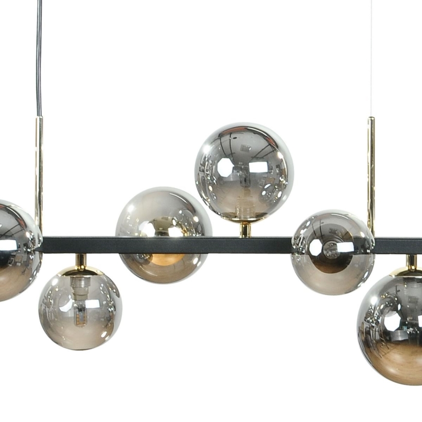 Zuma Line - Lámpara colgante con cable 10xG9/8W/230V negro/negro ahumado