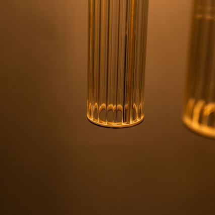 Zuma Line - Lámpara colgante con cable 3xE14/7W/230V, acabado dorado