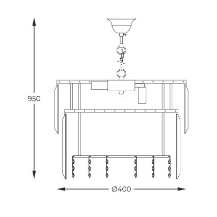 Zuma Line - Lámpara colgante con cadena 8xE14/40W/230V diá. 40 cm dorado