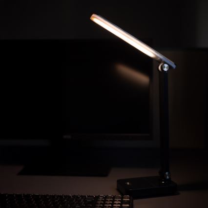 Zuma Line - Lámpara de mesa LED recargable LED/8W/1200 mAh 3000/4500/6000K CRI 90 negro