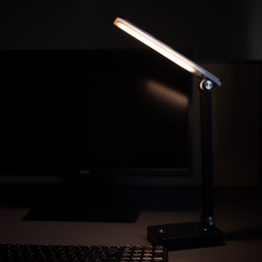 Zuma Line - Lámpara de mesa LED recargable LED/8W/1200 mAh 3000/4500/6000K CRI 90 negro