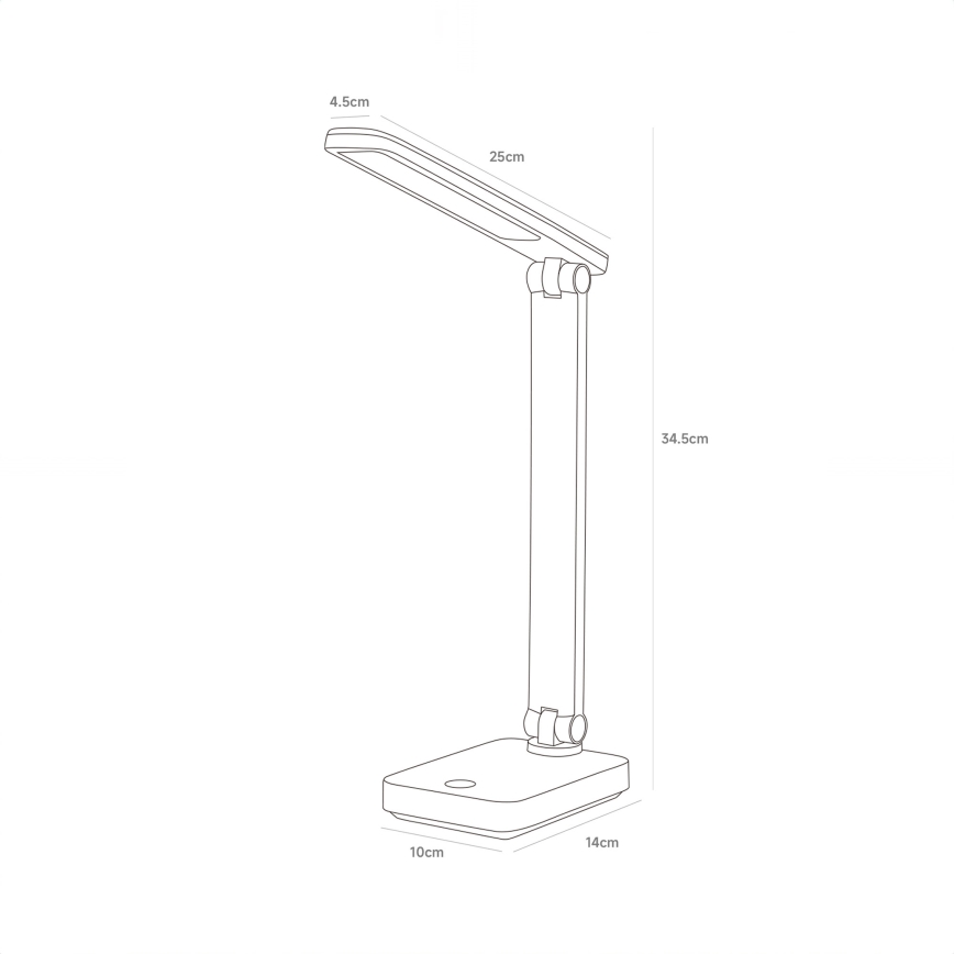 Zuma Line - Lámpara de mesa LED recargable LED/8W/1200 mAh 3000/4500/6000K CRI 90 blanco
