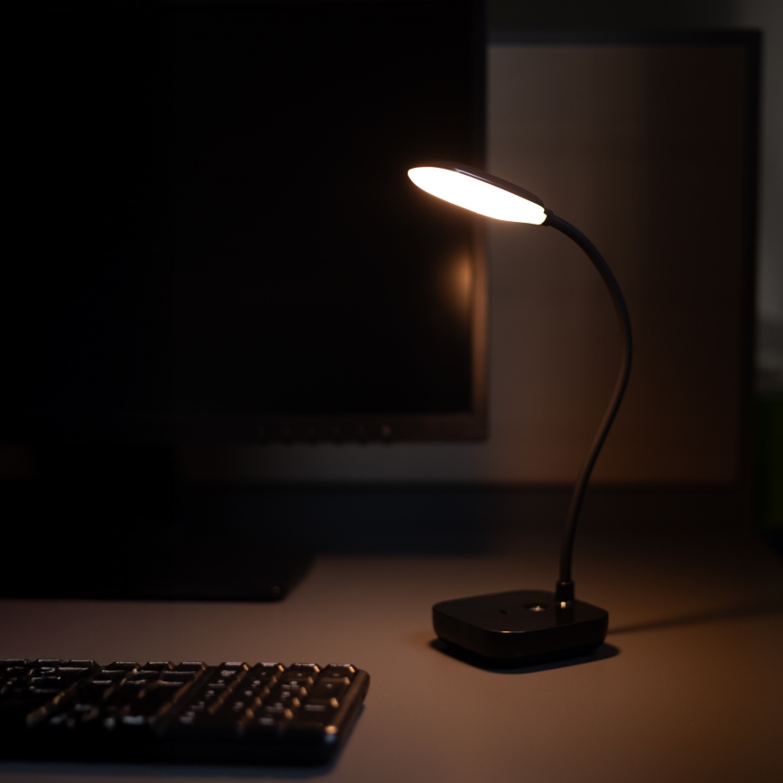 Zuma Line 1961-BK - Lámpara de mesa LED recargable LED/7W/1200mAh 3000/4500/6000K negro