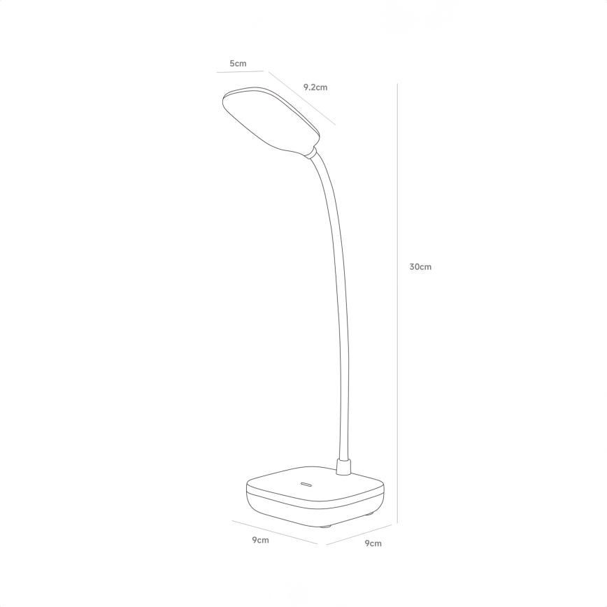 Zuma Line 1961-BK - Lámpara de mesa LED recargable LED/7W/1200mAh 3000/4500/6000K negro