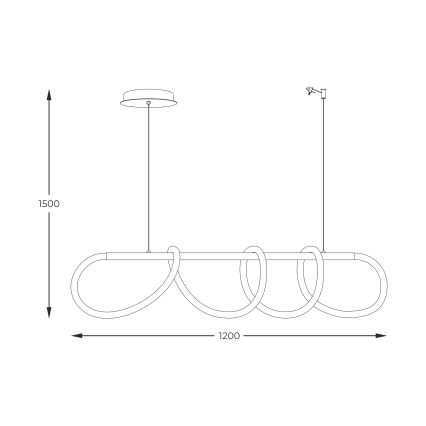 Zuma Line - Lámpara LED colgante LED/45W/230V 3000/4000/6000K negro