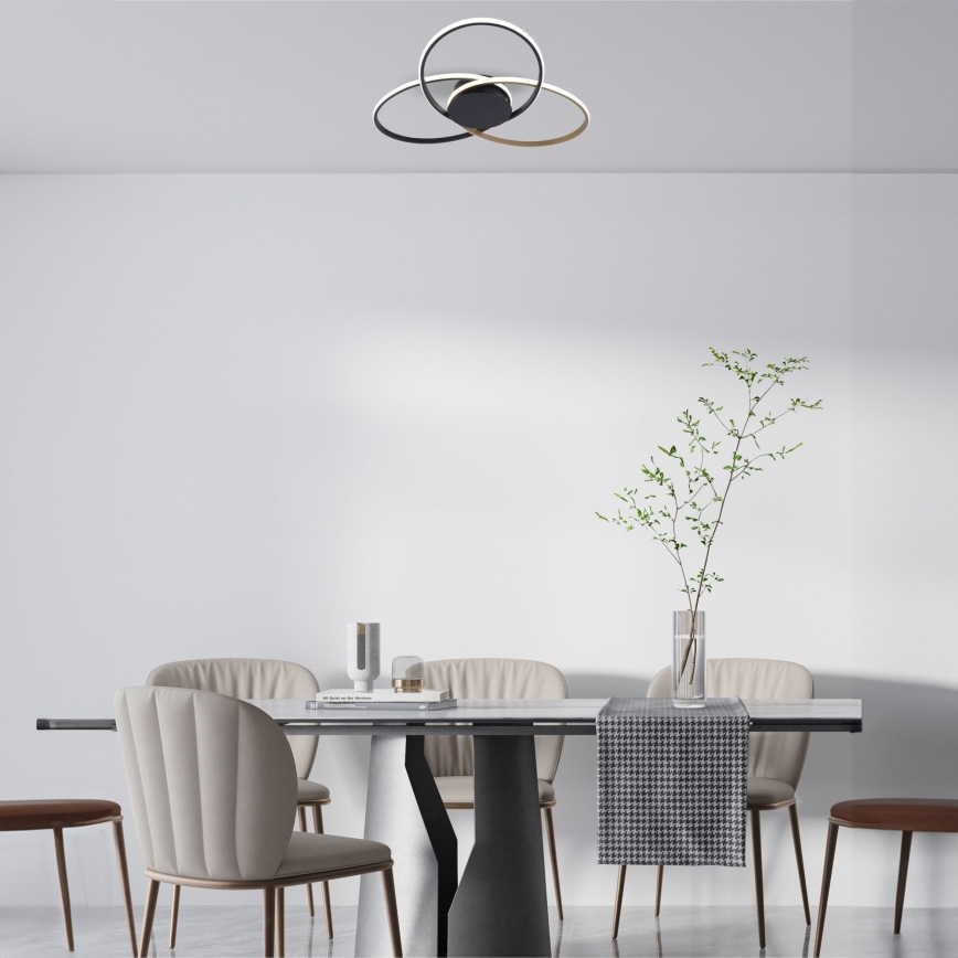Zuma Line - Plafón LED LED/60W/230V 3000/4000/6000K negro/dorado