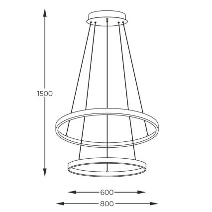 Zuma Line - Lámpara LED colgante LED/60W/230V 3000/4000/6000K diá. 80 cm dorado