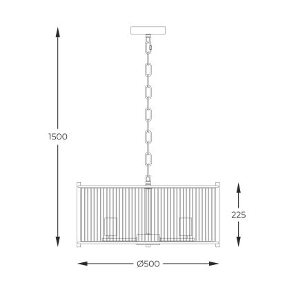 Zuma Line - Lámpara colgante con cadena 3xE27/40W/230V cromo brillante