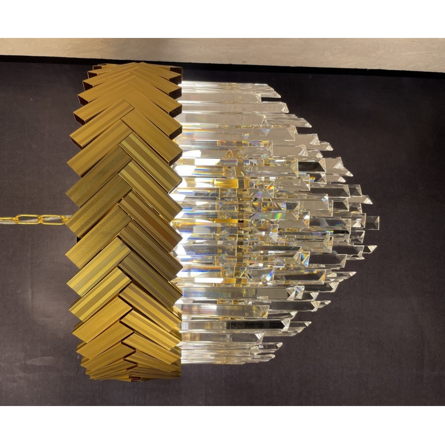 Zuma Line - Lámpara colgante con cadena 9xE14/40W/230V dorado