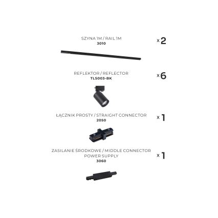 Zuma Line - Foco para sistema de rieles 6xGU10/35W/230V negro