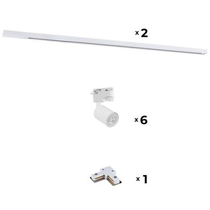 Zuma Line - Foco para sistema de rieles 6xGU10/10W/230V blanco + accesorios para rieles