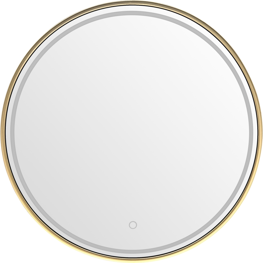 Zuma Line - Espejo de pared para baño con iluminación LED integrada/36W/230V/3000/4000/6000K/Ø 80 cm/IP44/dorado