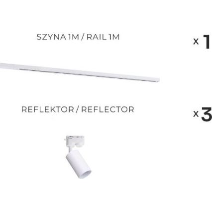 Zuma Line - Foco orientable para sistema de riel 3xGU10/35W/230V blanco