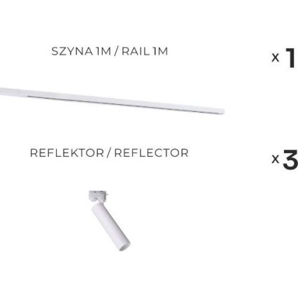 Zuma Line - Luminaria para riel 3x GU10/35W/230V, blanca