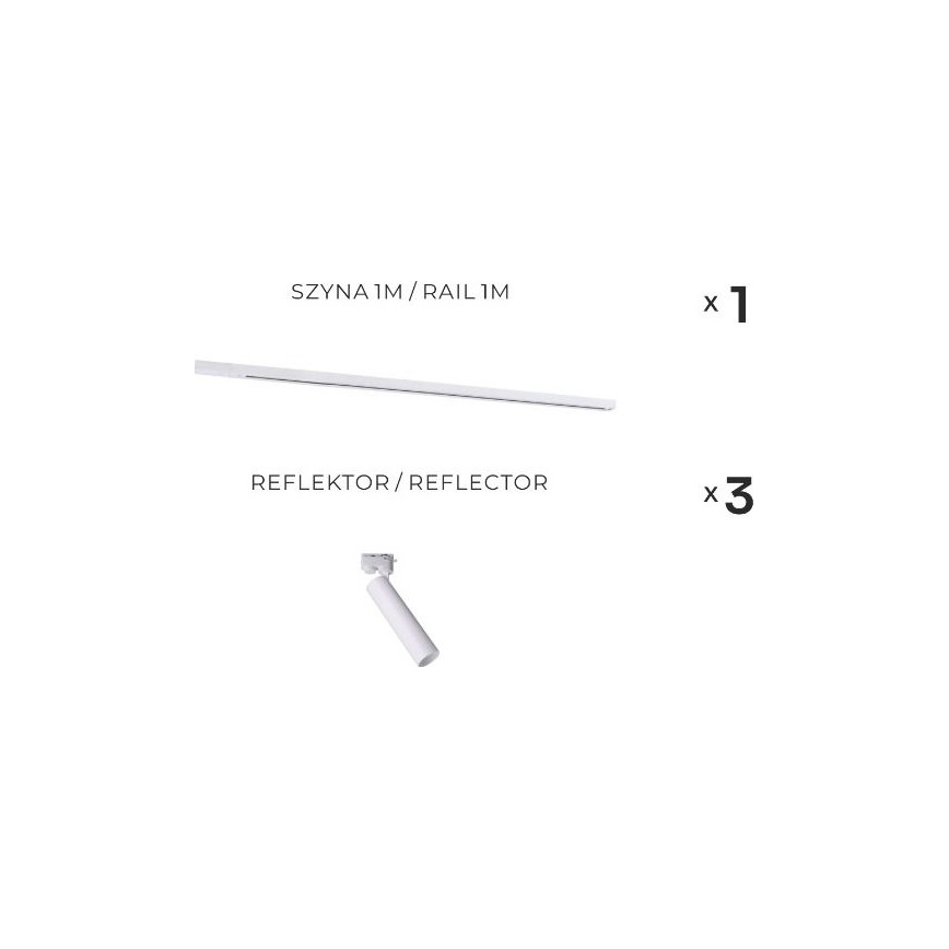 Zuma Line - Luminaria para riel 3x GU10/35W/230V, blanca