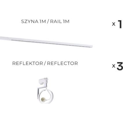 Zuma Line - Aplique empotrado en sistema de riel 3xGU10/15W/230V blanco