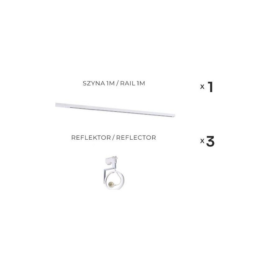 Zuma Line - Aplique empotrado en sistema de riel 3xGU10/15W/230V blanco