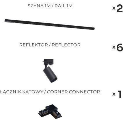 Zuma Line - Foco empotrado en el sistema 6xGU10/35W/230V negro