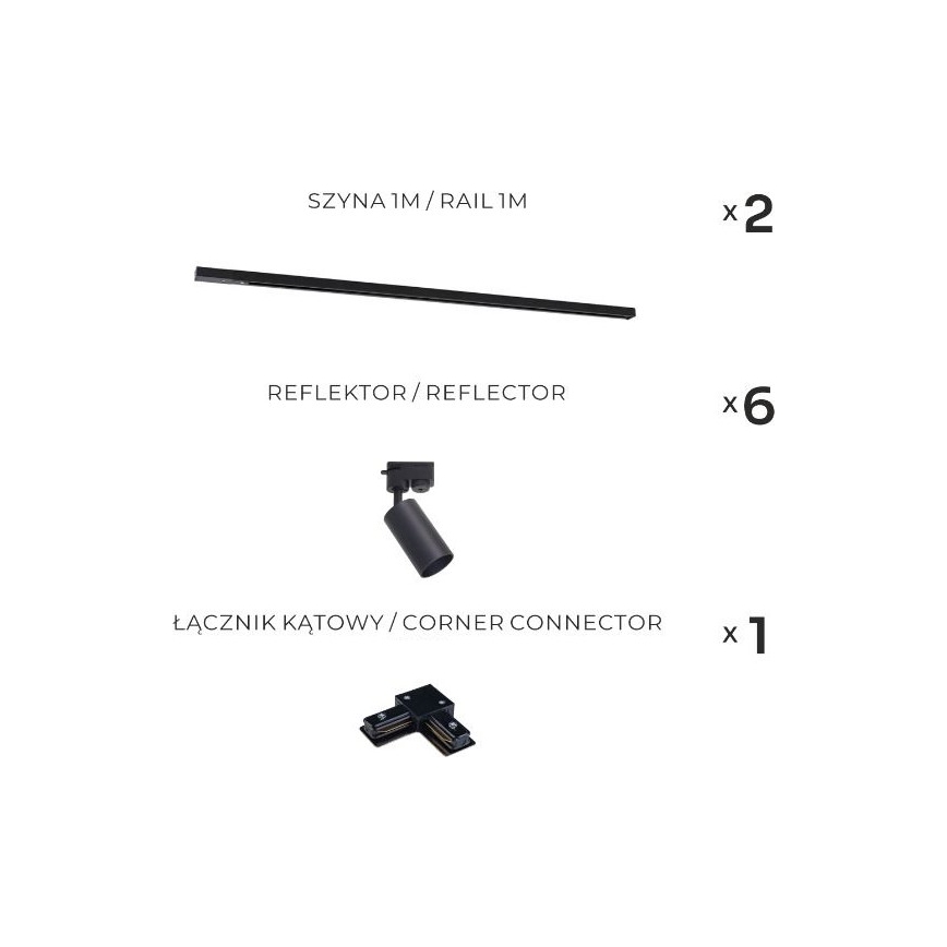 Zuma Line - Foco empotrado en el sistema 6xGU10/35W/230V negro