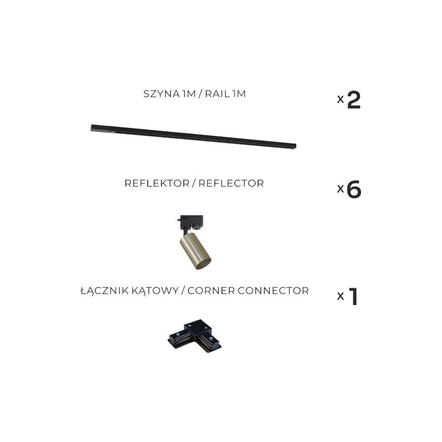 Zuma Line - Luminaria de foco para sistema de riel 6xGU10/35W/230V negro/dorado