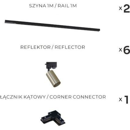 Zuma Line - Спот світильник в рейковій системі 6xGU10/35W/230V чорний/золотий