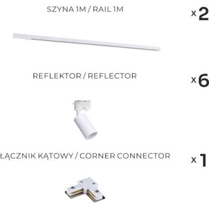 Zuma Line - Foco empotrado en el sistema 6xGU10/35W/230V blanco