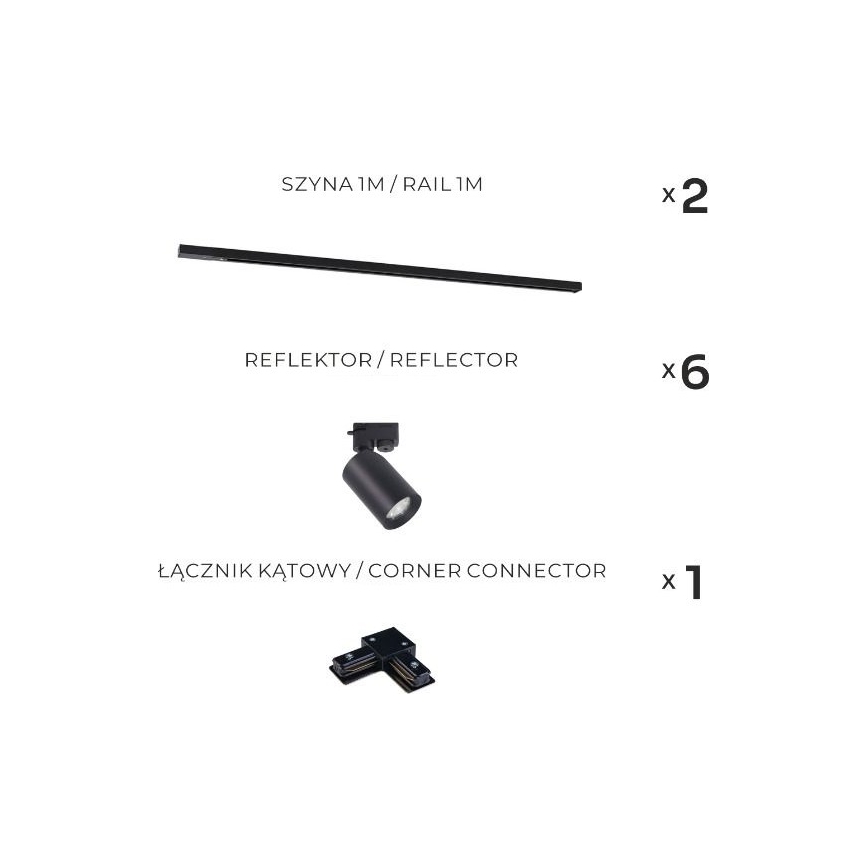 Zuma Line - Luminaria para riel 6xGU10/35W/230V negra