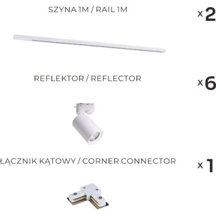 Zuma Line - Foco direccional para riel 6x GU10/35W/230V blanco