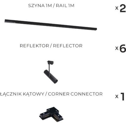 Zuma Line - Foco empotrado en el sistema de riel 6xGU10/35W/230V negro