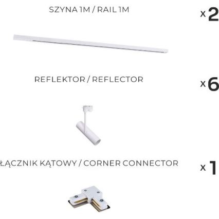 Zuma Line - Spot LED en sistema de riel 6xGU10/35W/230V blanco