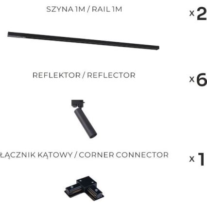 Zuma Line - Foco orientable para sistema de carril 6xGU10/35W/230V, acabado negro