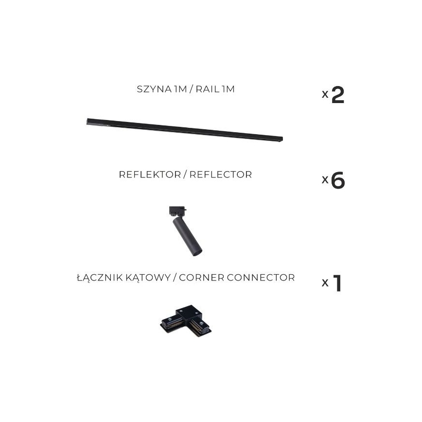 Zuma Line - Foco orientable para sistema de carril 6xGU10/35W/230V, acabado negro