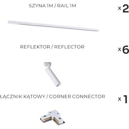 Zuma Line - Foco empotrable en sistema de riel 6xGU10/35W/230V blanco