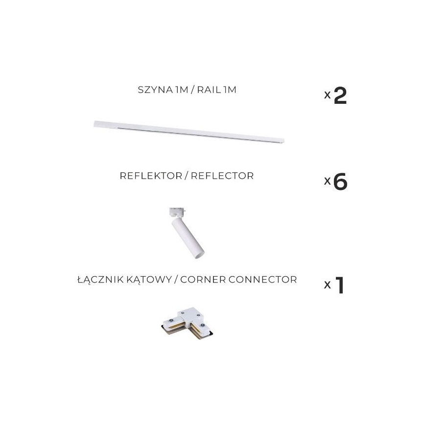 Zuma Line - Foco empotrable en sistema de riel 6xGU10/35W/230V blanco
