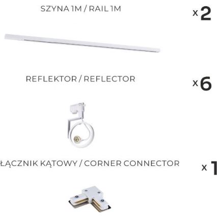 Zuma Line - Foco para sistema de riel 6xGU10/15W/230V blanco