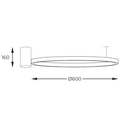 Zuma Line - Lámpara LED colgante LED/32W/230V 3000/4000/6000K diá. 60 cm negro