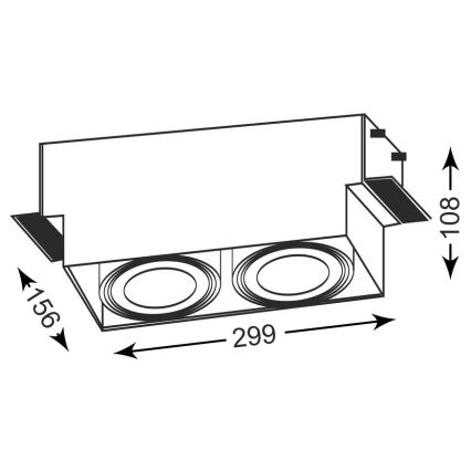 Zuma Line - Lámpara colgante 2xGU10-AR111/15W/230V blanco