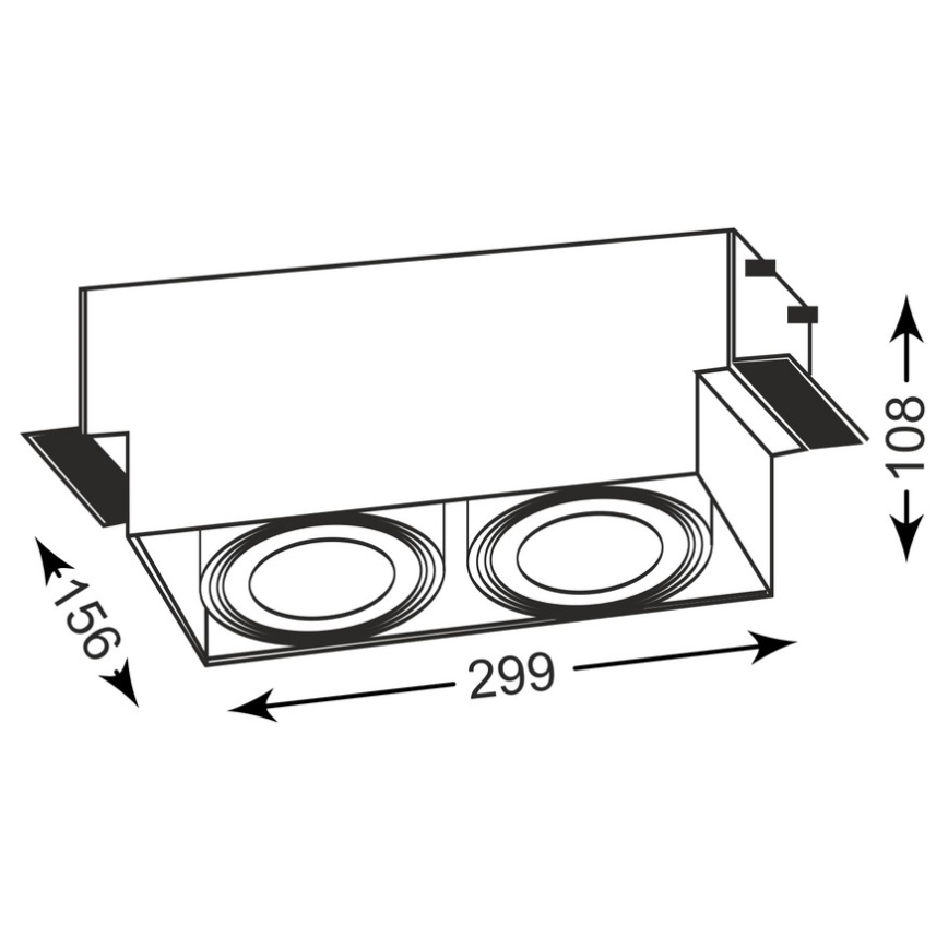 Zuma Line - Lámpara colgante 2xGU10-AR111/15W/230V blanco