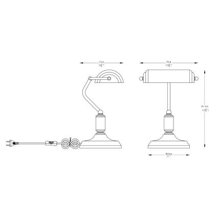 Zuma Line - Lámpara de mesa 1xE27/40W/230V gris