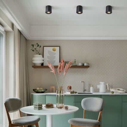 Zuma Line - Lámpara empotrable LED RGBW regulable para baño 1xGU10/6W/230V IP44 negra + mando a distancia