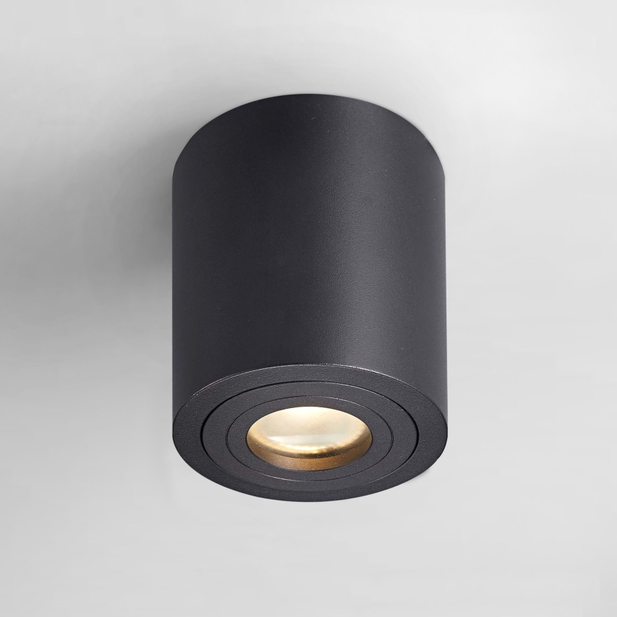 Zuma Line - Lámpara empotrable LED RGBW regulable para baño 1xGU10/6W/230V IP44 negra + mando a distancia