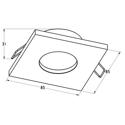 Zuma Line - Plafón de baño 1xGU10/50W/230V IP54 negro